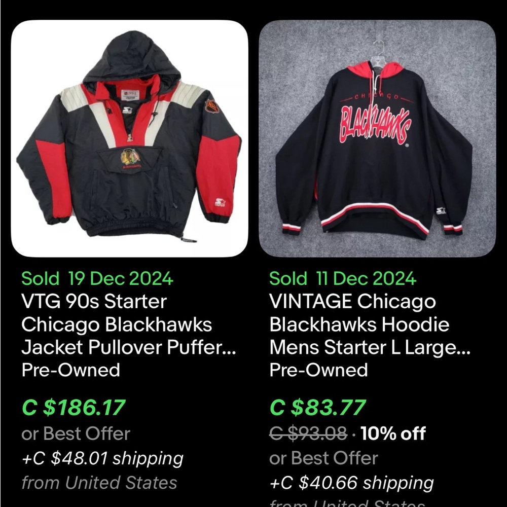Chicago Blackhawks Vintage Hoodie / XL / Starter / 90s / NHL - Picture 9 of 9